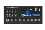 Sockets set with ratchet handle