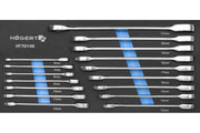 Hogert Combination ratchet spanner, set 16 pcs, technical foam