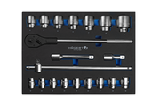 Hogert 3/4" ratchet tool set, 20 pcs, EVA insert