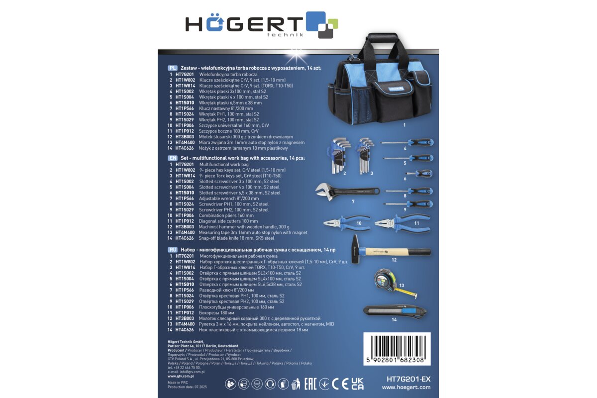 Hogert Multifunctional work bag with accessories