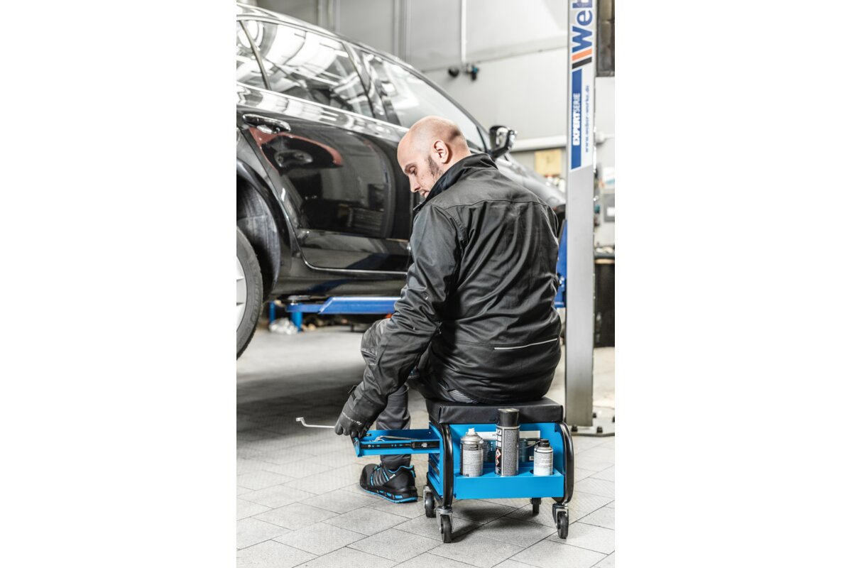 Workshop seat with 3 drawers