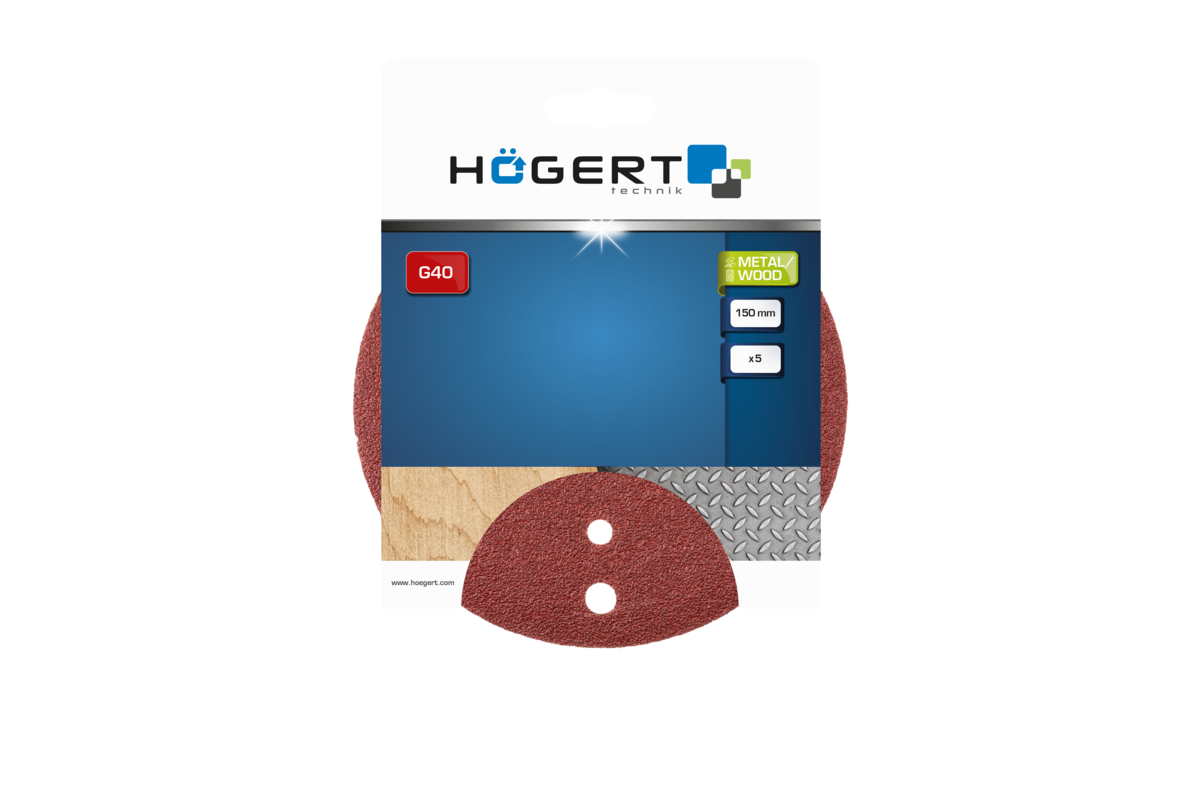 Hogert Abrasice disc w/holes for metal / wood 150mm G40 5pcs