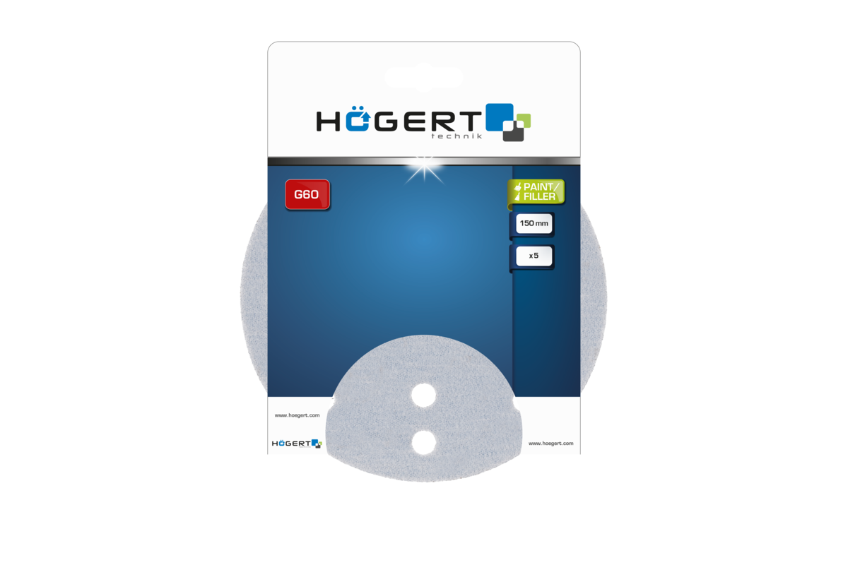 Hogert Abrasice disc w/holes for paint / filler 150mm G320 5pcs
