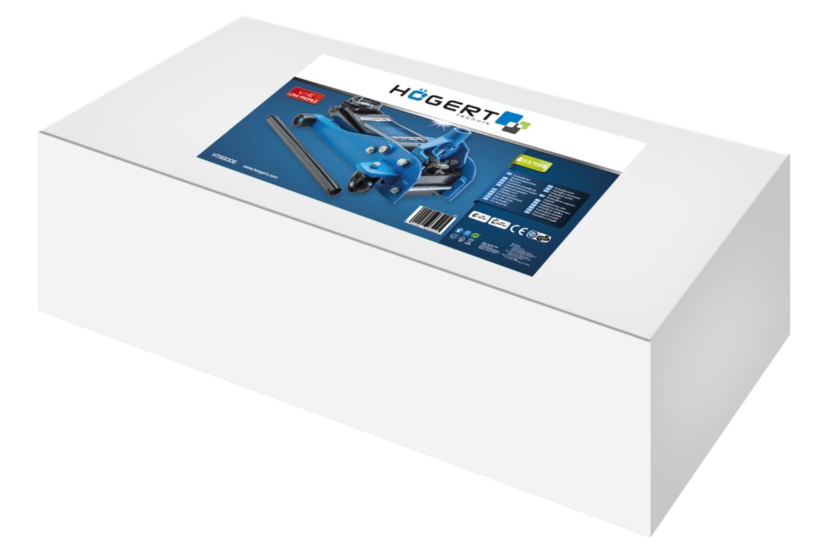 Hogert Hydraulic bottle jack, low profile 2.5 tonnes, 85-455 mm