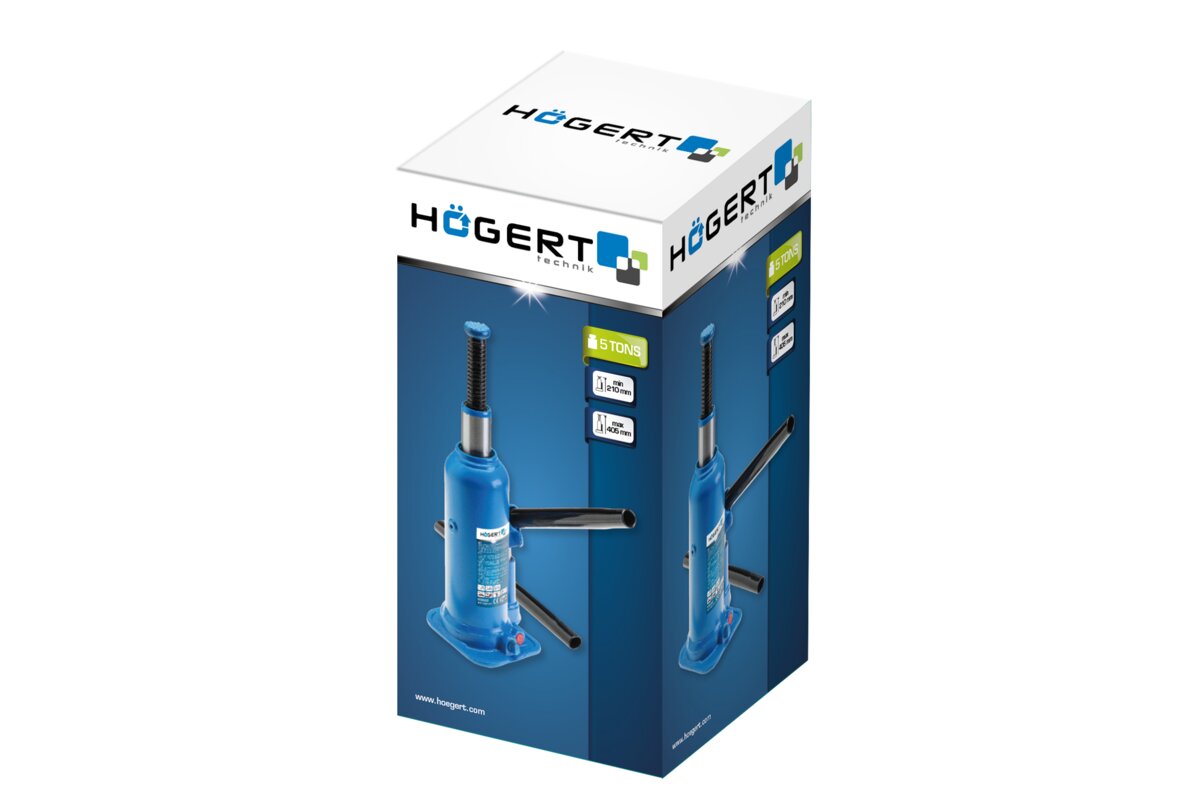 Hogert Hydraulic bottle jack, bar 5 tonnes, 210-405 mm