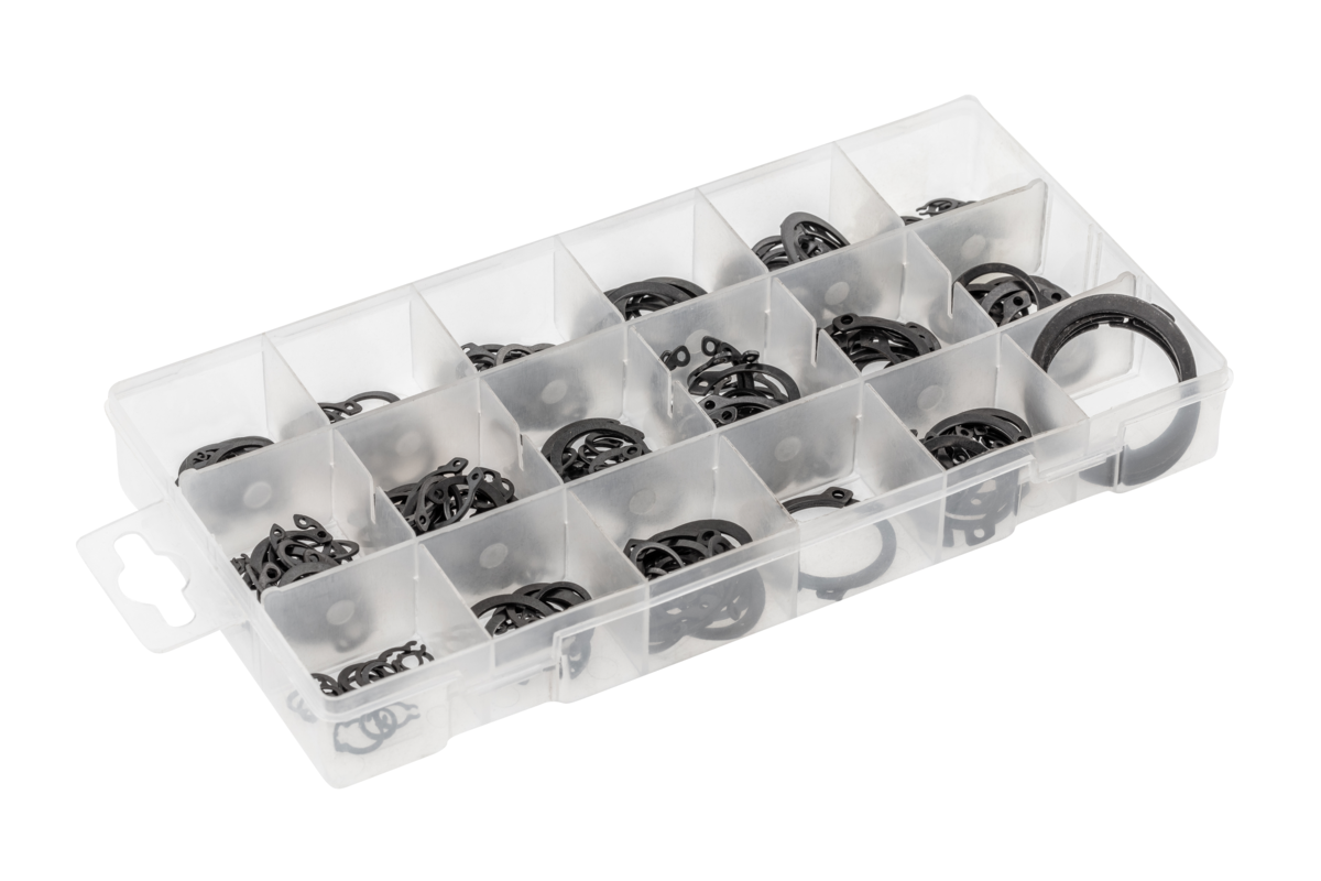 Set of inner and outer snap rings, 225 pcs