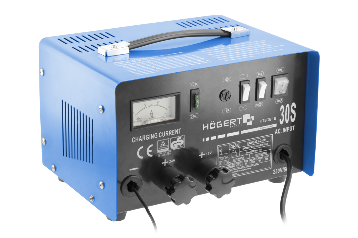 Hogert Electronic battery charger 12-24V, 14-26A