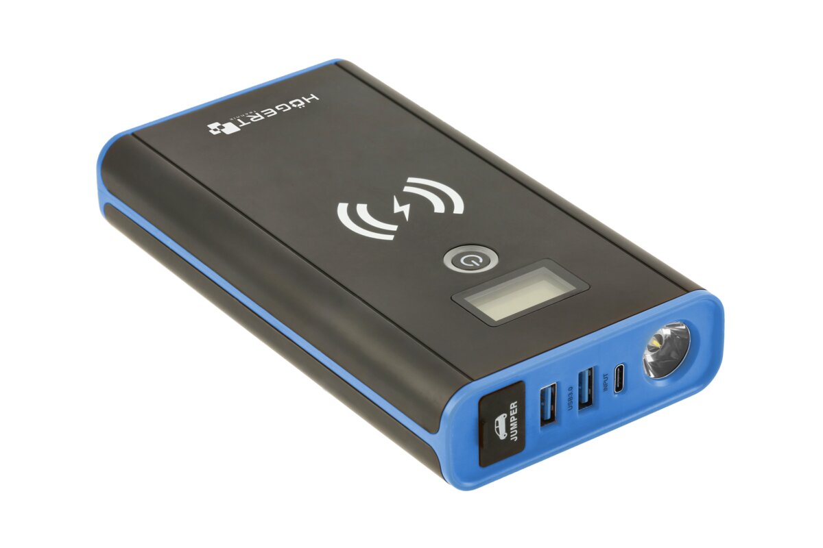 Hogert Lithium jump starter 400A with 10W wireless charger