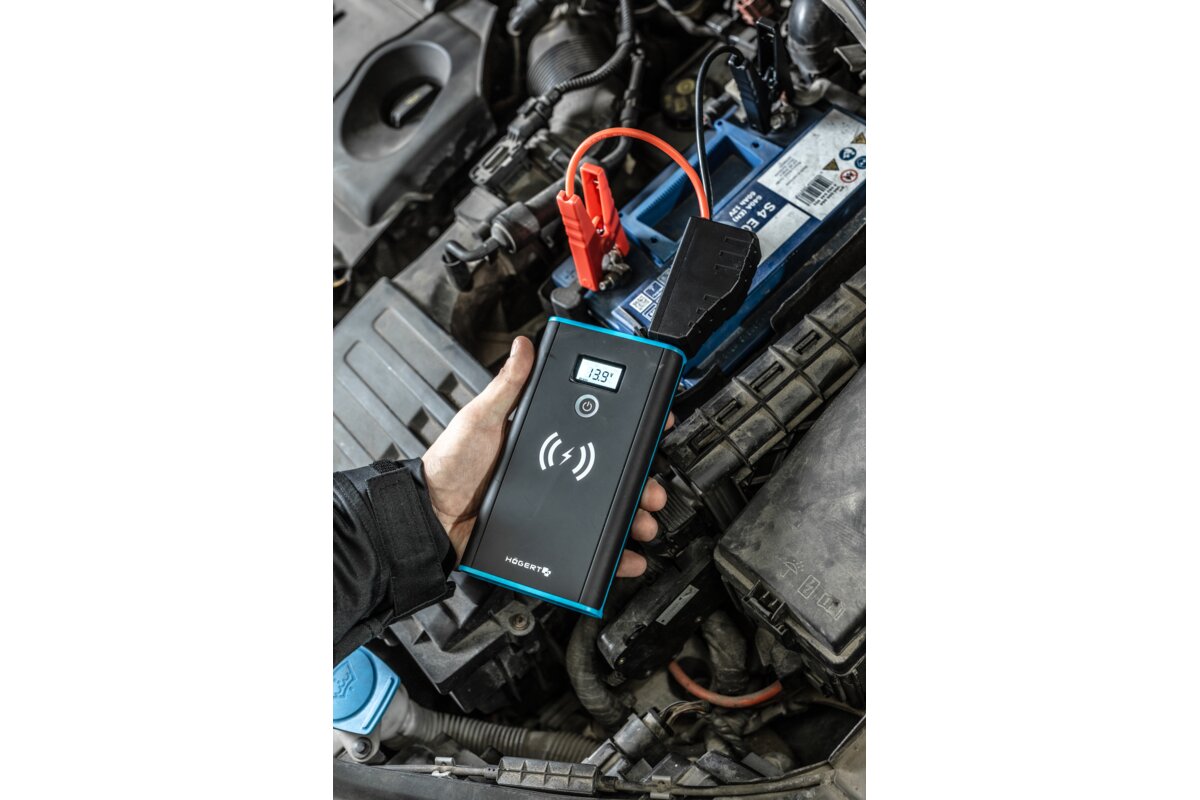 Hogert Lithium jump starter 400A with 10W wireless charger