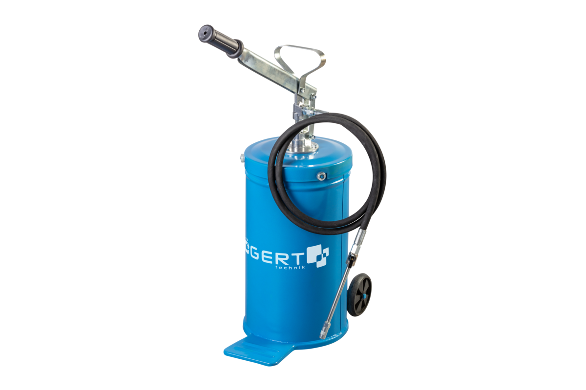 Hogert 16 L hand grease gun with wheels