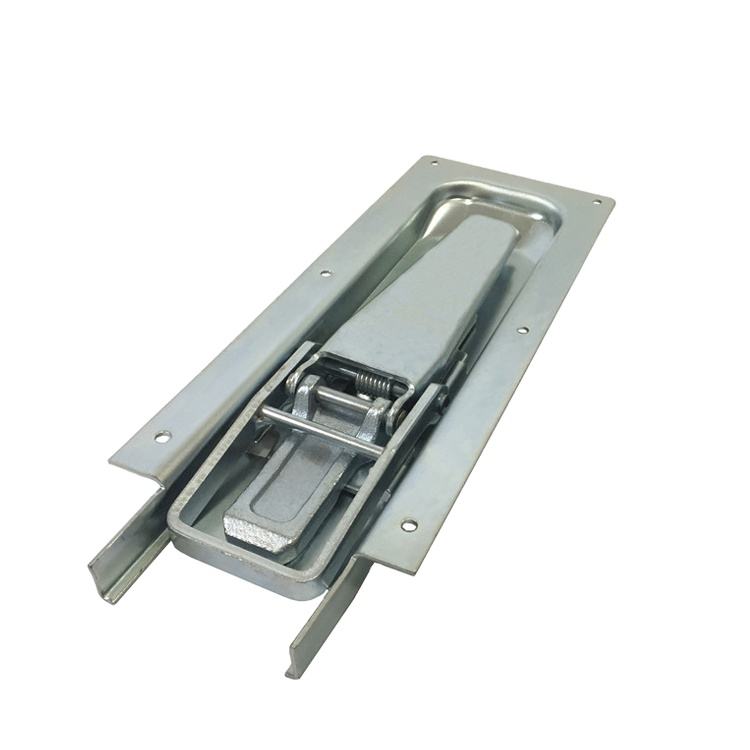 GL-12118   Length330mm Weight 1.5kgs Zinc Plated Steel Truck Spring Loaded Plant on Steel Recessed Lock Catch Handle Lock