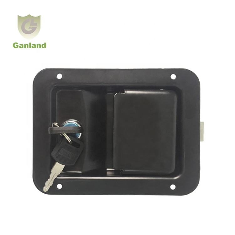 GL-12126 Large Paddle Lock Latch Zinc Plated Steel Truck Black Painted Cabinet Lock with 140mm Length and 0.5kgs Weight