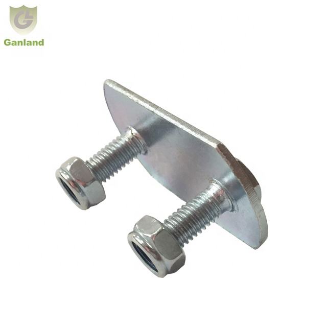 GL-15214 Curtain Side Trailer Parts Steel Stud Plate With Locking Nuts for Curtain Side Trailer  Parts