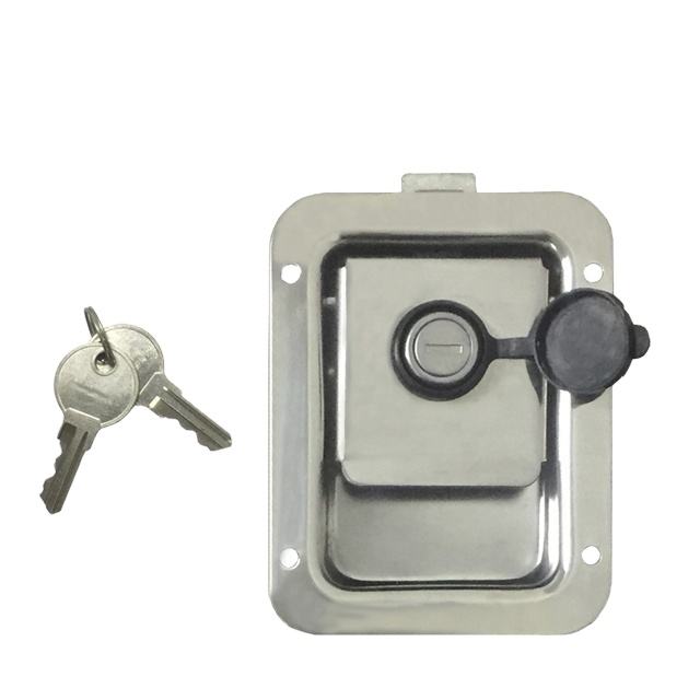 GL-12116 Key-Unlock 304 Stainless Steel Flush Mount Slam Lockable Paddle Lock Waterproof and Anti-theft Polished Finish