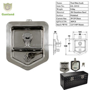 GL-12112 Heavy Duty Flush Mount Folding T Handle Latch for Underbody Tool Boxes Key Unlock Waterproof Feature Polished Finish