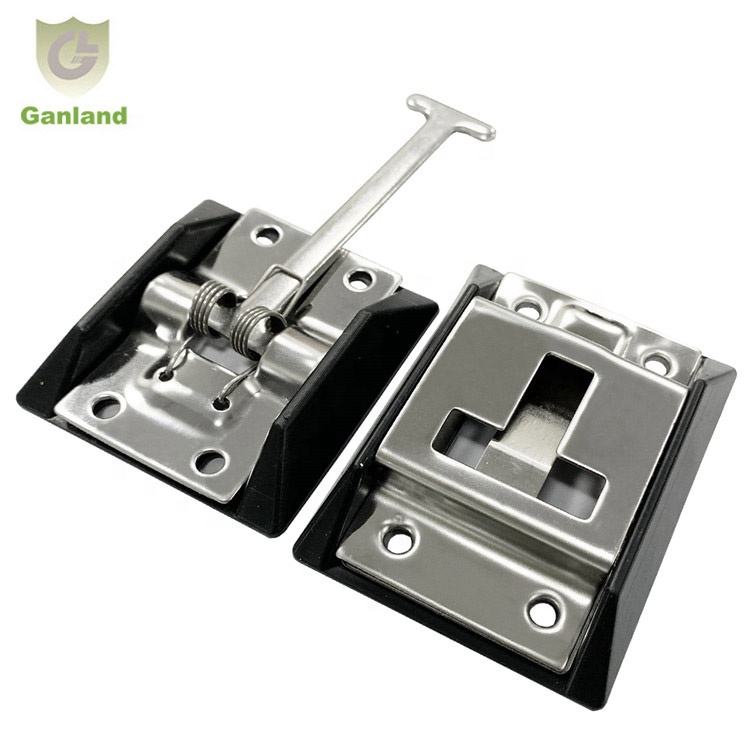 GL-16511S Stainless Steel T-Bar Door Retainer Hook & Spring Catch Plate Truck Accessories