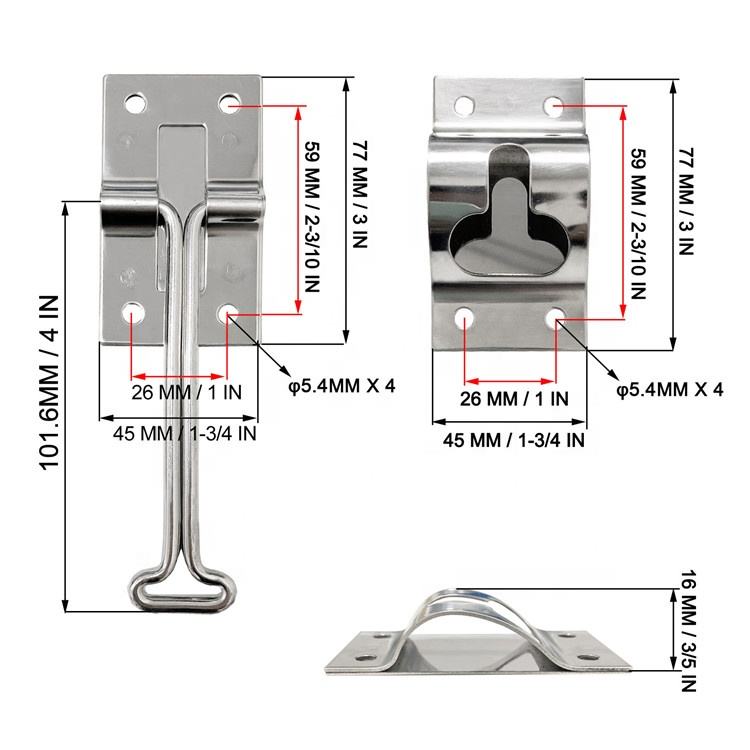 GL- 16515S  China Door Hold Hook  Keeper  Manufacturer  304 Stainless Steel 4 Inch Exterior  Truck Door Holder