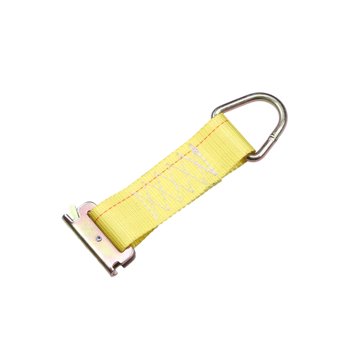 GL-16726 2'' X 6'' E Track Rope Tie Off with D Ring and E Fitting Yellow E Track Strap