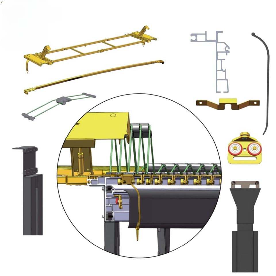 GL-15000C  Sliding Roof System C  for  Heavy Duty Side Curtain Trailer Truck Accessories