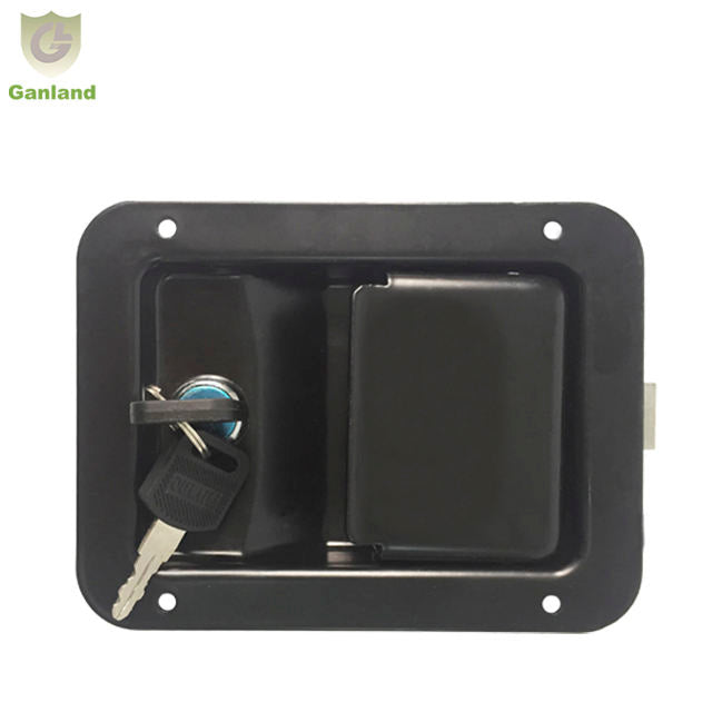 GL-12126 Single Point Paddle Lock Steel Black Coated Metal Cabinet High Quality Lock Cylinders