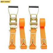 Hot Sales 2" Wide  Plastic Handle Ratchet Load Strap Cargo Belt with J Hooks Tie Down Ratchet
