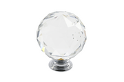 Pomo Crystal Palace J 30 mm (cromo + CRYSTAL) Industry