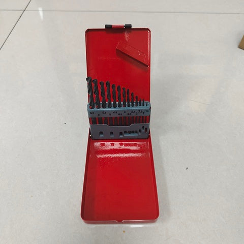 IMPA 630252 HIGH QUALITY DRILL SET HSS STRAIGHT SHANK 1.5-6.5MM in STEEL CASE 13PCS