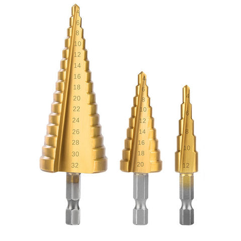 IMPA  633801 Step Drill, ST-1, 4-12 MM Hss Step Drills Bit for Metal Drilling Metal Step Drill Bit Set