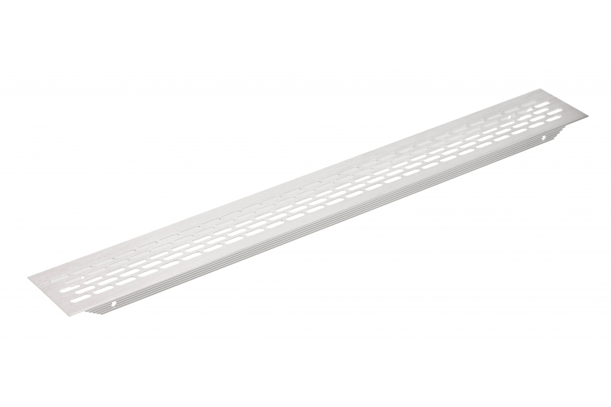 Grille W60, rounded height, 60 x 484, brushed steel