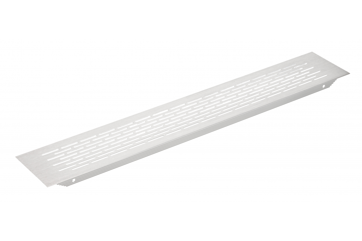 Grille W80, rounded height, 80 x 480, brushed steel