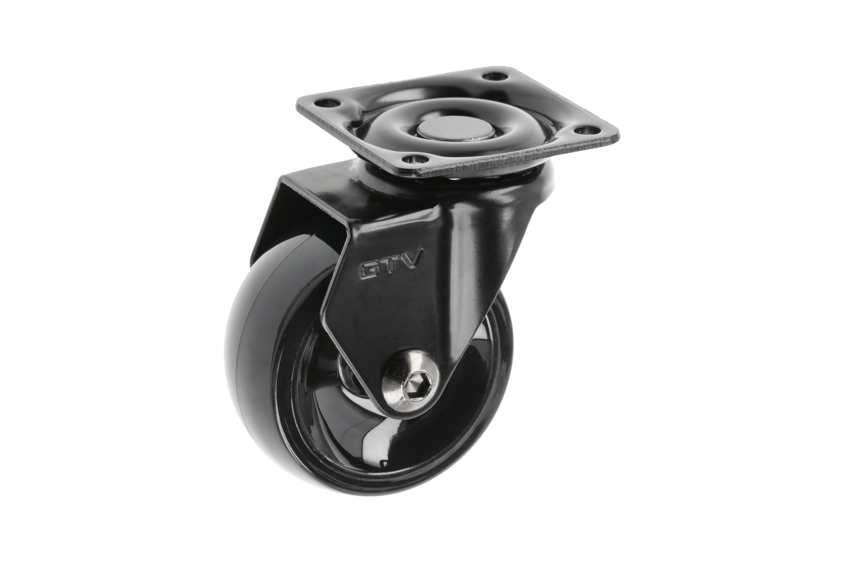 Furniture roll GTV CALIBRO, H=64 mm, dia50 mm, without brake, plastic + steel, black