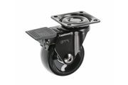 Furniture roller GTV CALIBRO, H=64 mm, dia50 mm, braked, plastic + steel, black