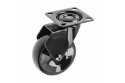 Furniture roller GTV CALIBRO, H=97 mm, fi75 mm, without brake, plastic + steel, black