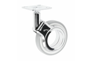 Furniture roller GTV GIRA, H=107 mm, dia75 mm, without brake, plastic + steel, chrome + grey matt