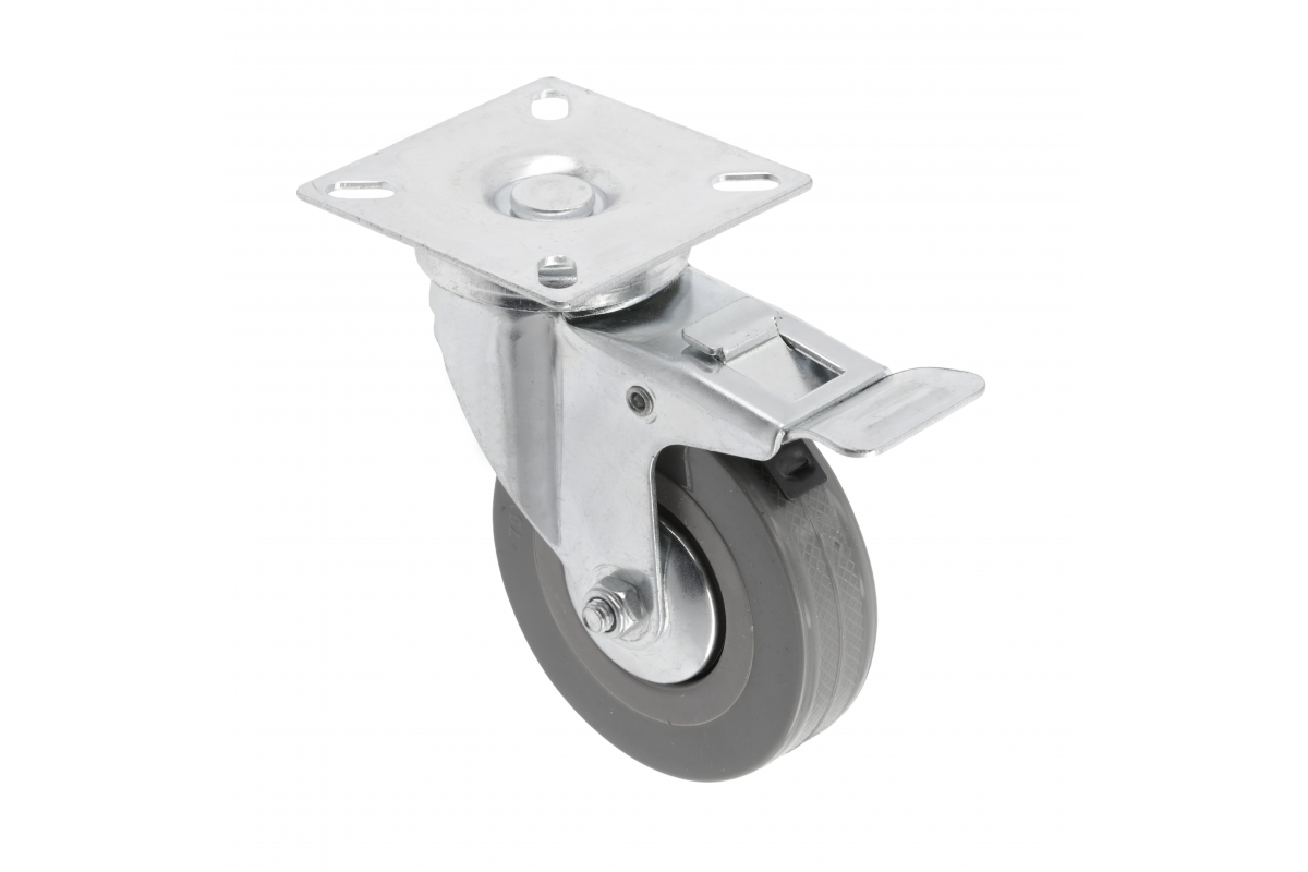 Furniture wheel GREYROLL, 75 mm, gray, with brakes