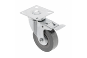 Furniture wheel GREYROLL, 75 mm, gray, with brakes