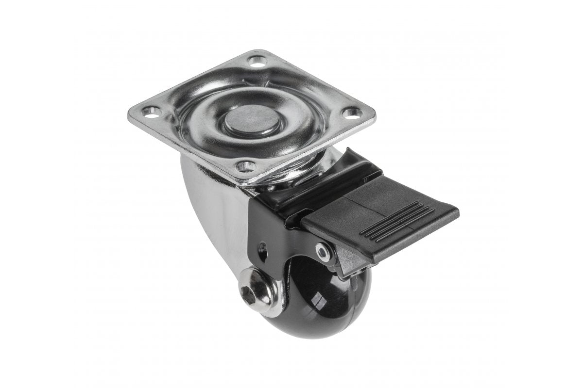 Furniture wheel, Brazylia, black, 35mm (with brake)