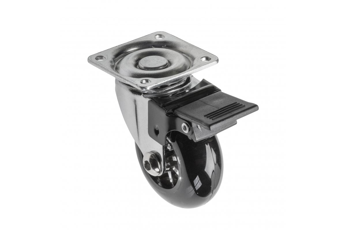 Furniture wheel, Brazylia, black, 50mm (with brake)