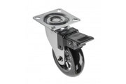 Furniture wheel, Brazylia, black, 75mm (with brake)