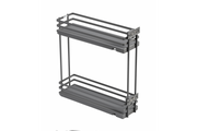 Cesta lateral de carga MovixPro, 2 estantes, para mueble de 200 mm, sin guías, antracita RAL 7024