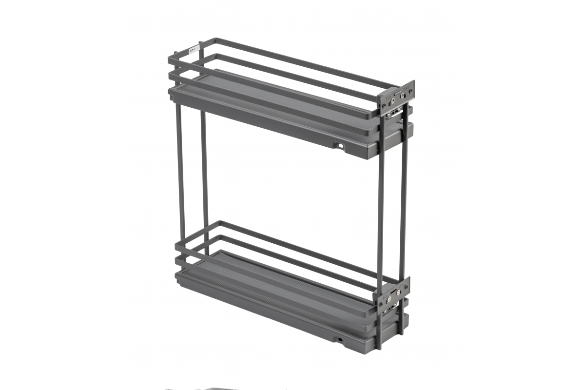 Side cargo basket MovixPro, 2 shelves, for 150mm cabinet, without slides, anthracite RAL 7024