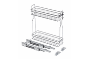 Cesta lateral de carga Movix, 2 estantes, para mueble de 200 mm, sin guías, cromada