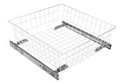DRAWER / BIN  ball bearing slide H=45 with soft close system 30, H= 200 mm, WHITE