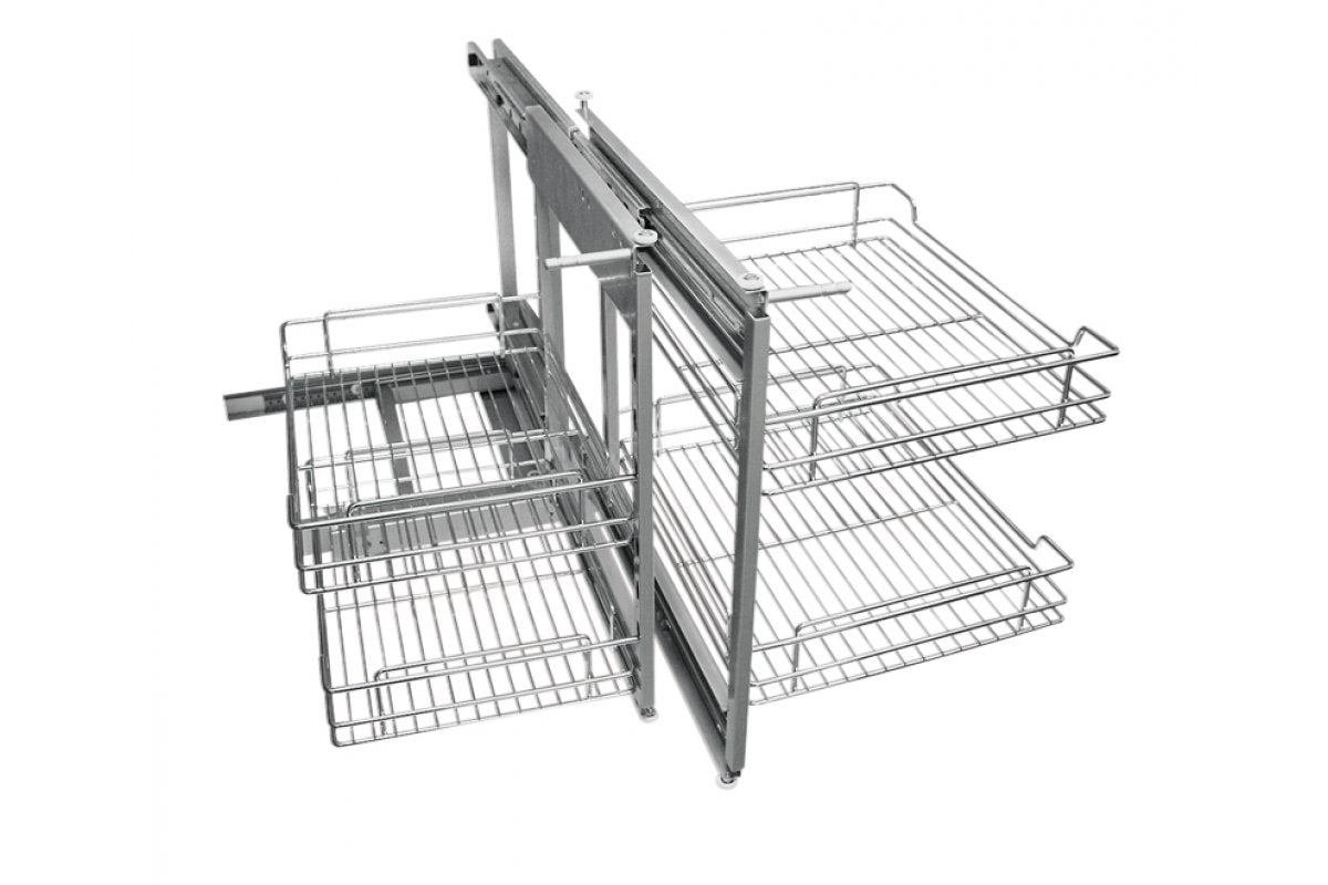 GTV corner - universal with two baskets with soft closing and front fixing