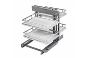 MovixPro retractable corner for cabinet with front 500 mm chrome, mat white