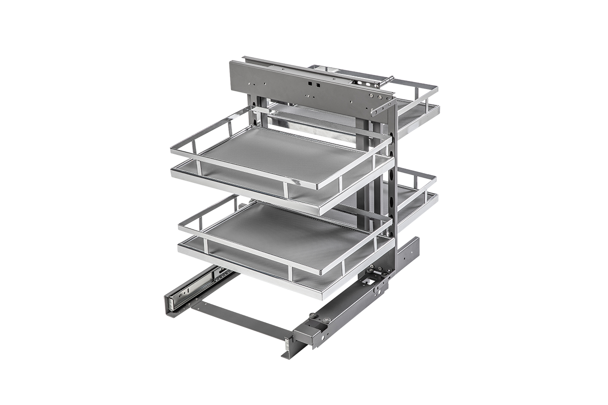 MovixPro retractable corner for cabinet 450 mm chrome, mat white