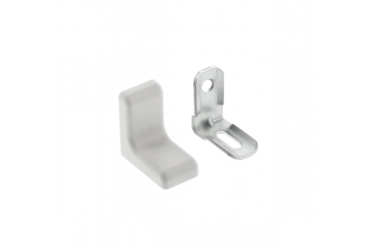 Furniture angle GTV FS02 100 pcs. steel with plastic cap, grey