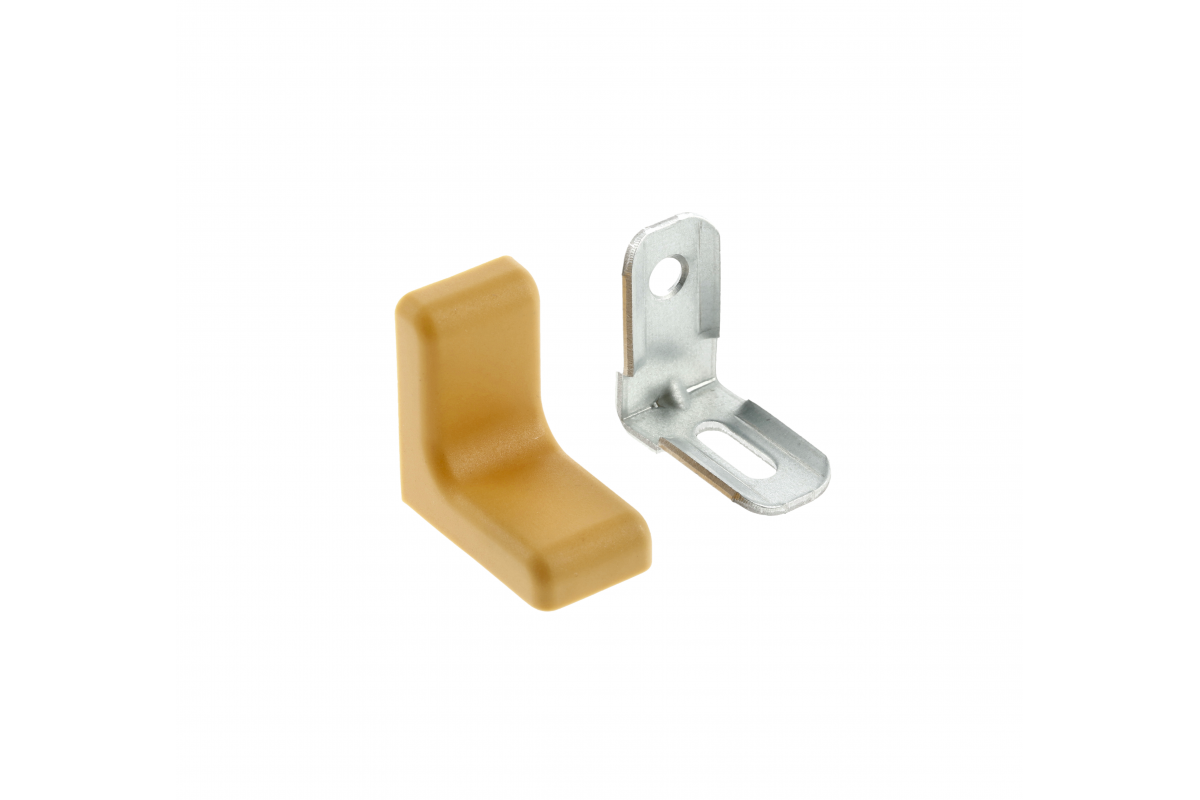 Furniture angle GTV FS02 100 pcs. steel with plastic cap, light brown