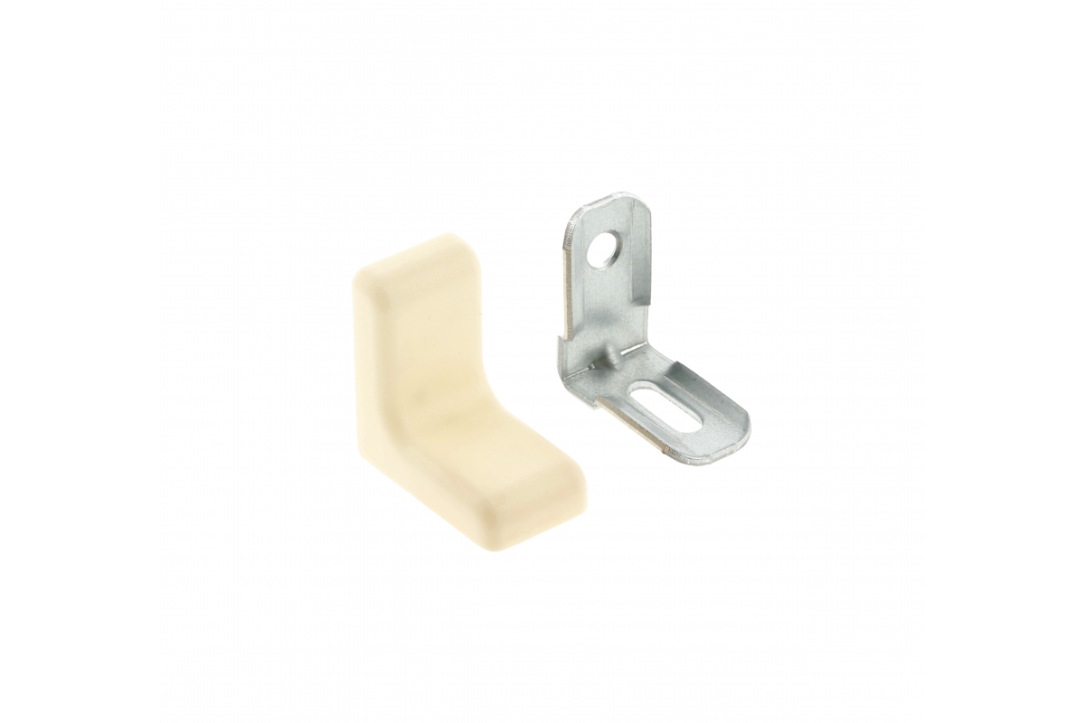 Furniture angle GTV FS02 100 pcs. steel with plastic cap, ivory