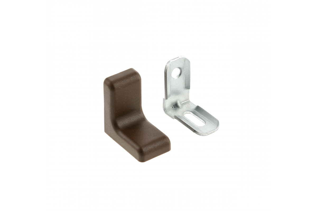 Furniture angle GTV FS02 100 pcs. steel with plastic cap, dark brown